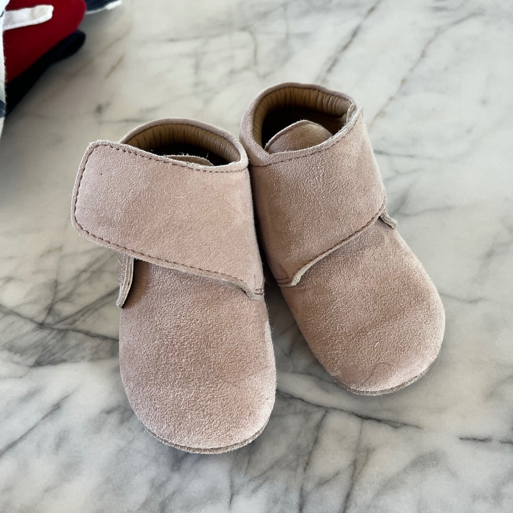 New Pehr Suede Babble Bootie, Rose, 12-18 Months